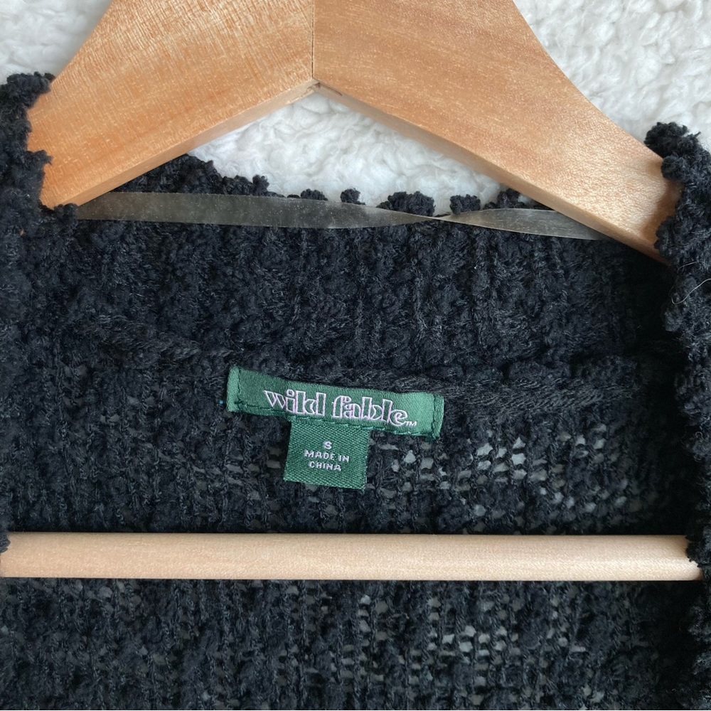 Wild Fable Women's black open front popcorn cardigan sweater, Sz S - Picture 8 of 15